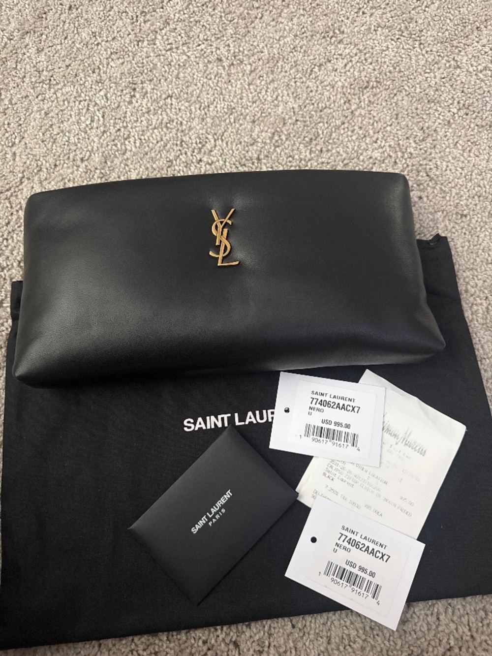 YSL Calypso ziptop clutch